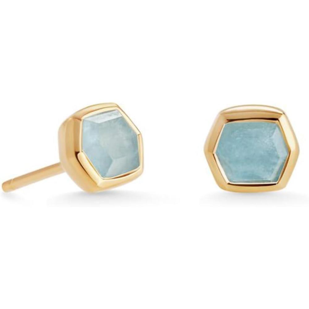 imageKendra Scott Davie Stud Earrings Fine Jewelry for Women18K GOLD VERMEIL AQUAMARINE