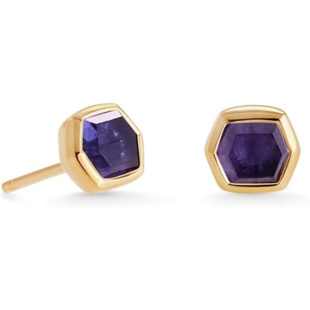 imageKendra Scott Davie Stud Earrings Fine Jewelry for Women18K GOLD VERMEIL IOLITE