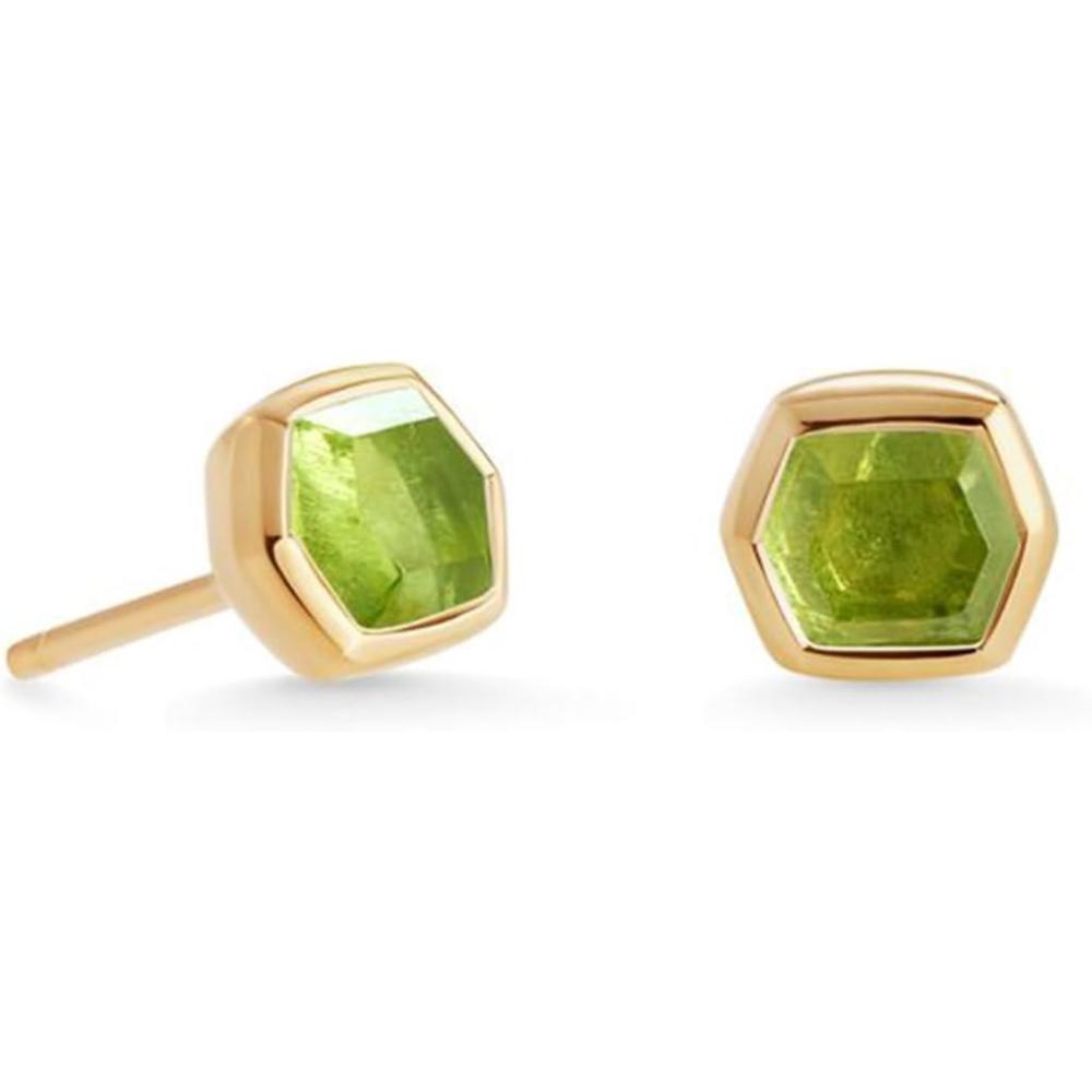 imageKendra Scott Davie Stud Earrings Fine Jewelry for Women18K GOLD VERMEIL  PERIDOT