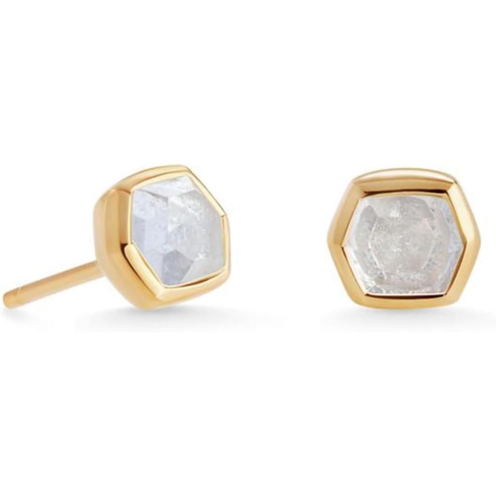 imageKendra Scott Davie Stud Earrings Fine Jewelry for Women18K GOLD VERMEIL  ROCK CRYSTAL