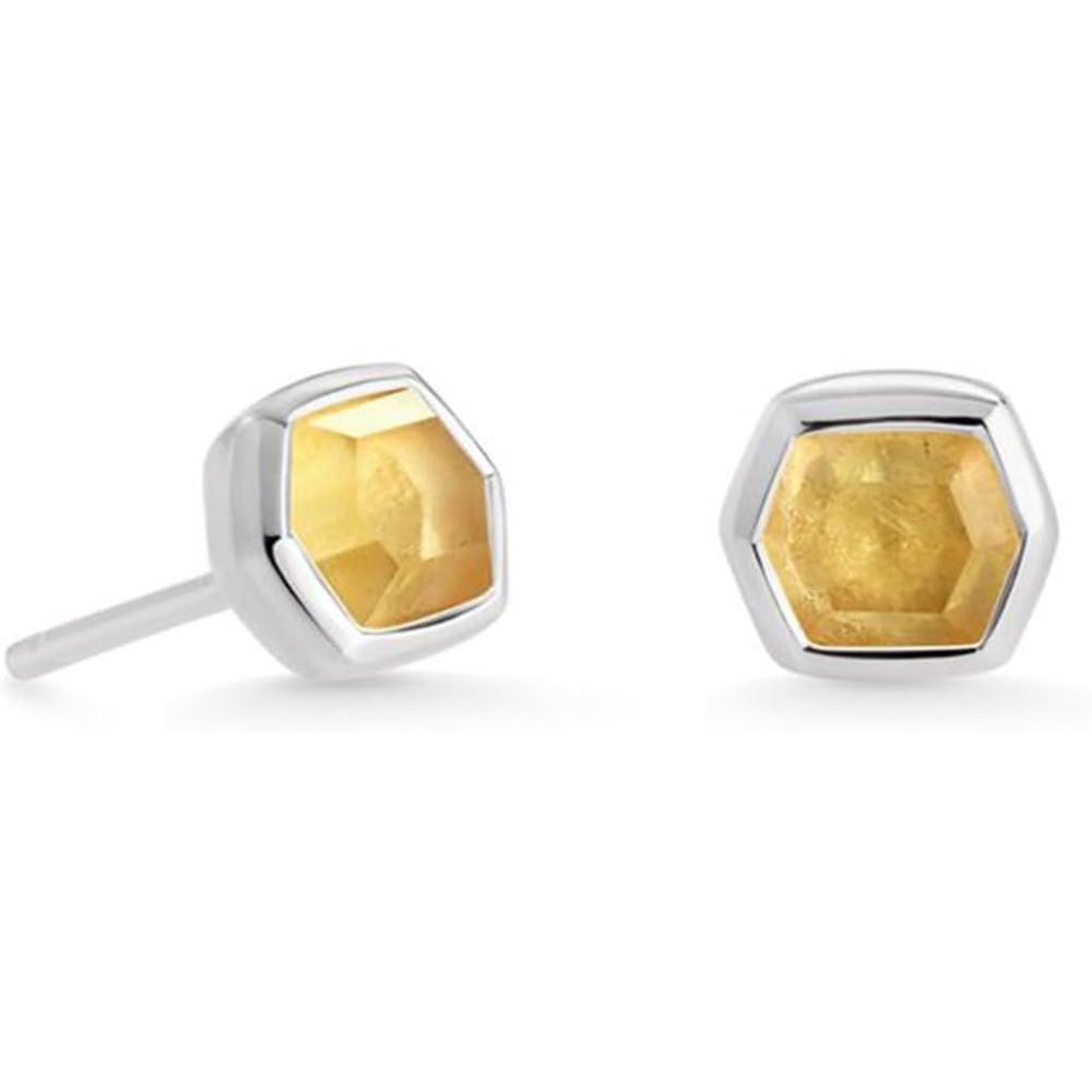 imageKendra Scott Davie Stud Earrings Fine Jewelry for WomenSTERLING SILVER  LIGHT CITRINE