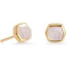 Kendra Scott Davie Stud Earrings, Fine Jewelry for Women(18K GOLD VERMEIL – RAINBOW MOONSTONE)