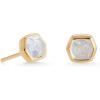 Kendra Scott Davie Stud Earrings, Fine Jewelry for Women(18K GOLD VERMEIL – ROCK CRYSTAL)