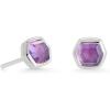 Kendra Scott Davie Stud Earrings, Fine Jewelry for Women(STERLING SILVER – AMETHYST)