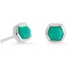 Kendra Scott Davie Stud Earrings, Fine Jewelry for Women(STERLING SILVER – CHRYSOPRASE)