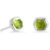 Kendra Scott Davie Stud Earrings, Fine Jewelry for Women(STERLING SILVER – PERIDOT)