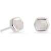 Kendra Scott Davie Stud Earrings, Fine Jewelry for Women(STERLING SILVER – RAINBOW MOONSTONE)