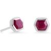 Kendra Scott Davie Stud Earrings, Fine Jewelry for Women(STERLING SILVER – RUBY)