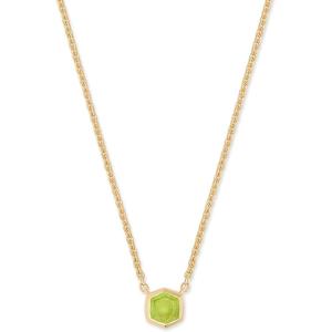 Kendra Scott Davie Pendant Necklace(18K GOLD VERMEIL – GREEN PERIDOT)