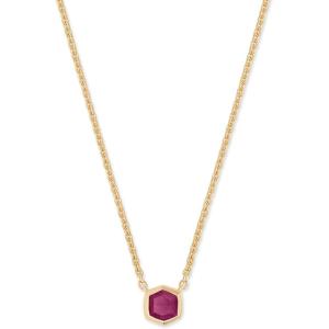 Kendra Scott Davie Pendant Necklace(18K GOLD VERMEIL – PINK RUBY)
