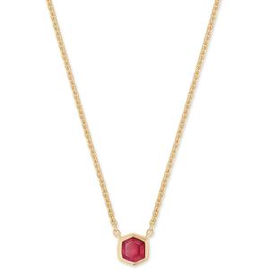 Kendra Scott Davie Pendant Necklace(18K GOLD VERMEIL – RED GARNET)