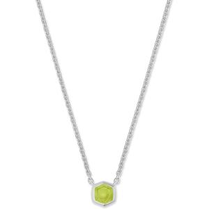 Kendra Scott Davie Pendant Necklace(STERLING SILVER – GREEN PERIDOT)