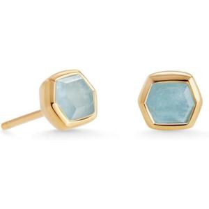 Kendra Scott Davie Stud Earrings, Fine Jewelry for Women(18K GOLD VERMEIL – AQUAMARINE)