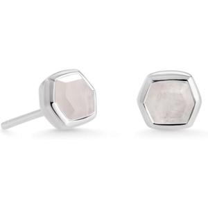 Kendra Scott Davie Stud Earrings, Fine Jewelry for Women(STERLING SILVER – RAINBOW MOONSTONE)