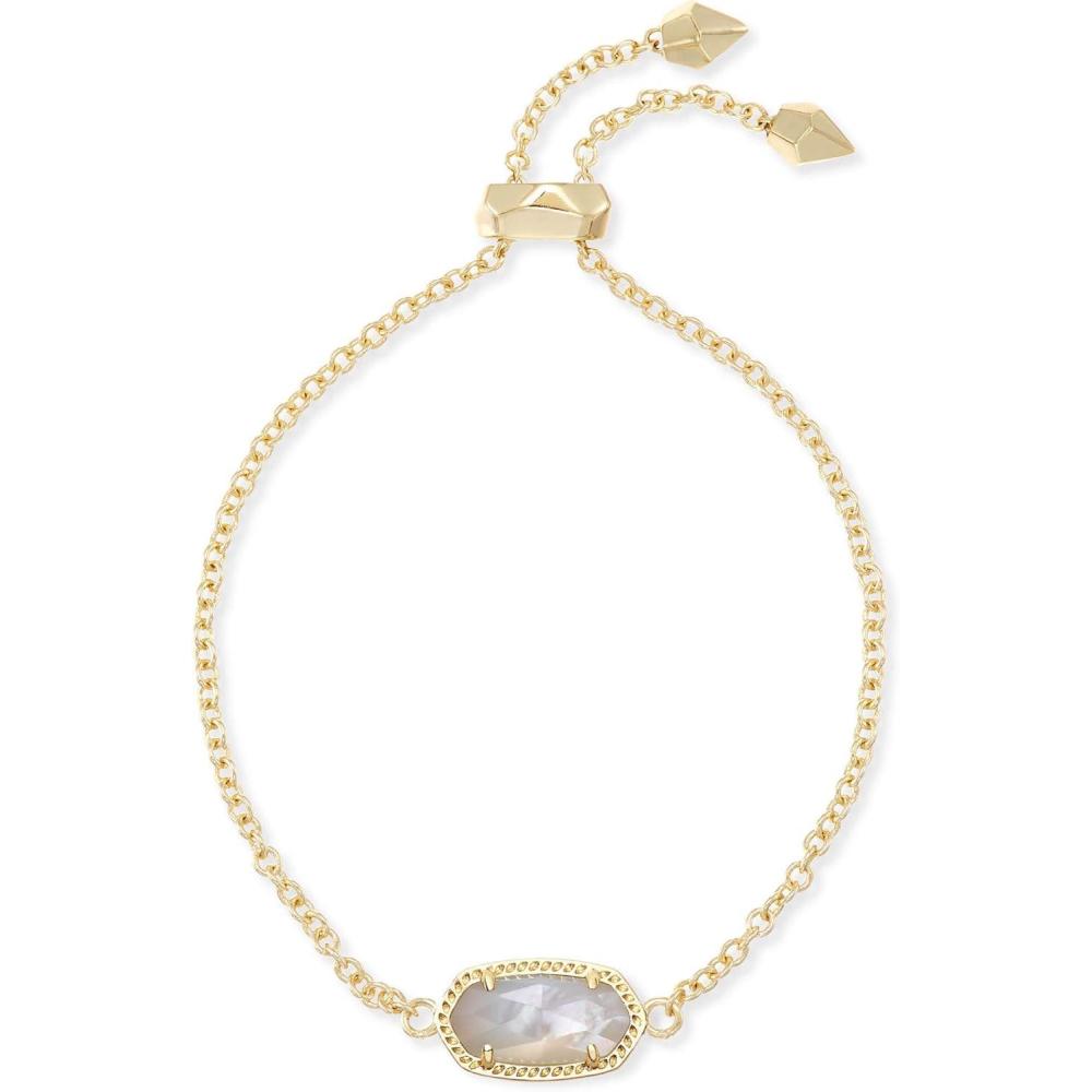 imageKendra Scott Elaina Adjustable Chain Bracelet for Women Fashion Jewelry GoldPlatedGOLD  IVORY MOTHER OF PEARL