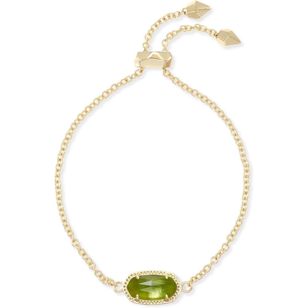 imageKendra Scott Elaina Adjustable Chain Bracelet for Women Fashion Jewelry GoldPlatedGOLD  PERIDOT ILLUSION