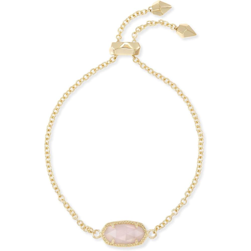 imageKendra Scott Elaina Adjustable Chain Bracelet for Women Fashion Jewelry GoldPlatedGOLD  ROSE QUARTZ