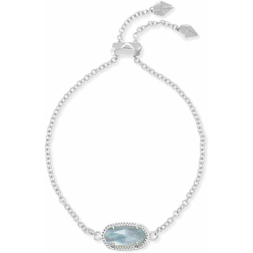 imageKendra Scott Elaina Adjustable Chain Bracelet for Women Fashion Jewelry GoldPlatedRHODIUM  LIGHT BLUE ILLUSION