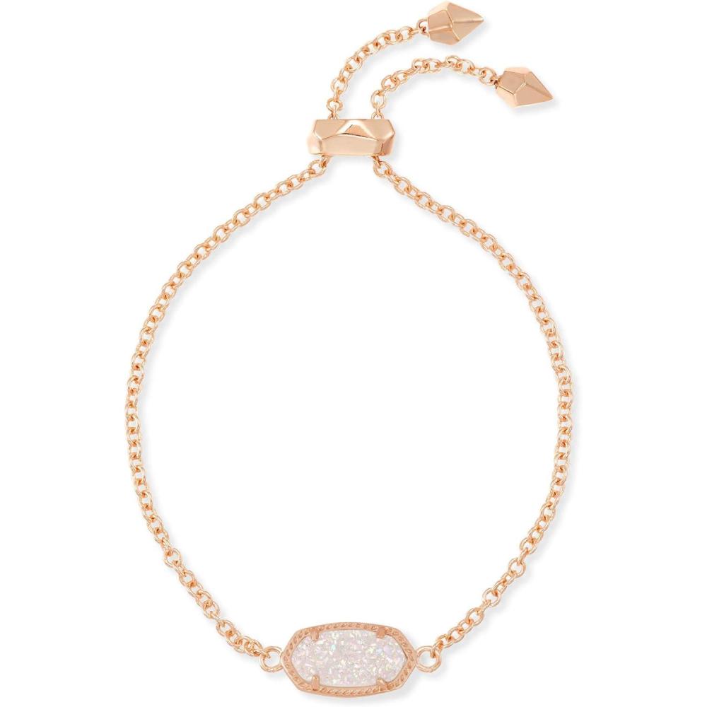 imageKendra Scott Elaina Adjustable Chain Bracelet for Women Fashion Jewelry GoldPlatedROSE GOLD  IRIDESCENT DRUSY