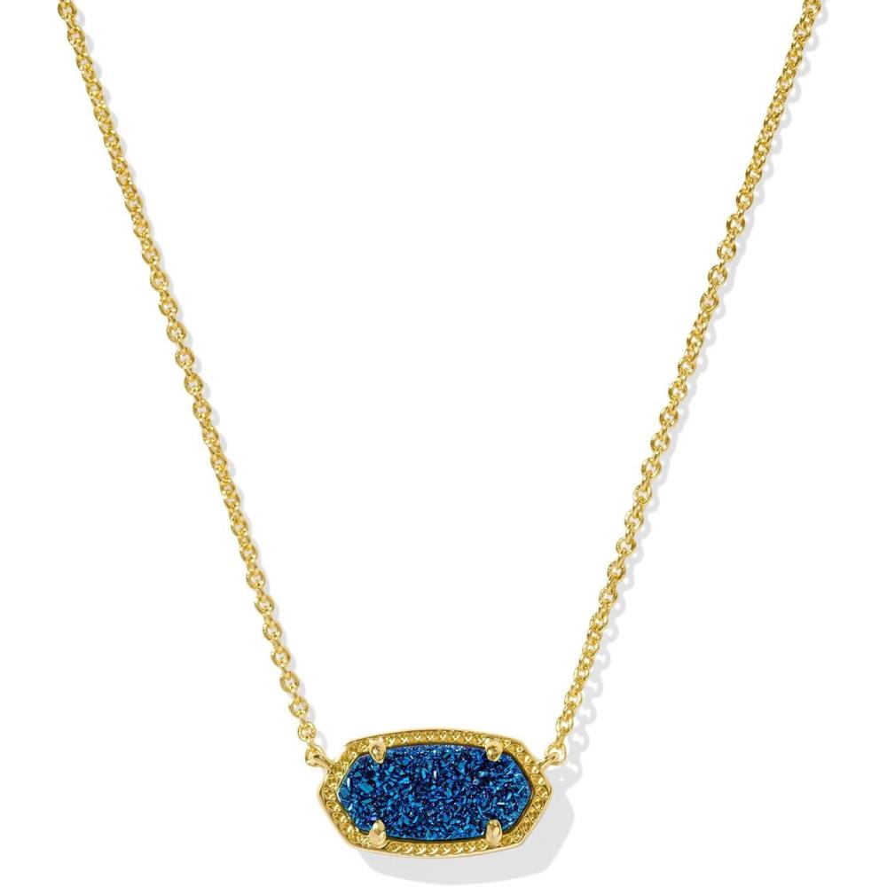 imageKendra Scott Elisa Pendant Necklace for Women Fashion Jewelry 14k GoldPlatedGOLD  BLUE DRUSY