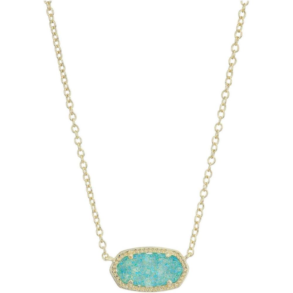 imageKendra Scott Elisa Pendant Necklace for Women Fashion Jewelry 14k GoldPlatedGOLD  BRIGHT AQUA DRUSY