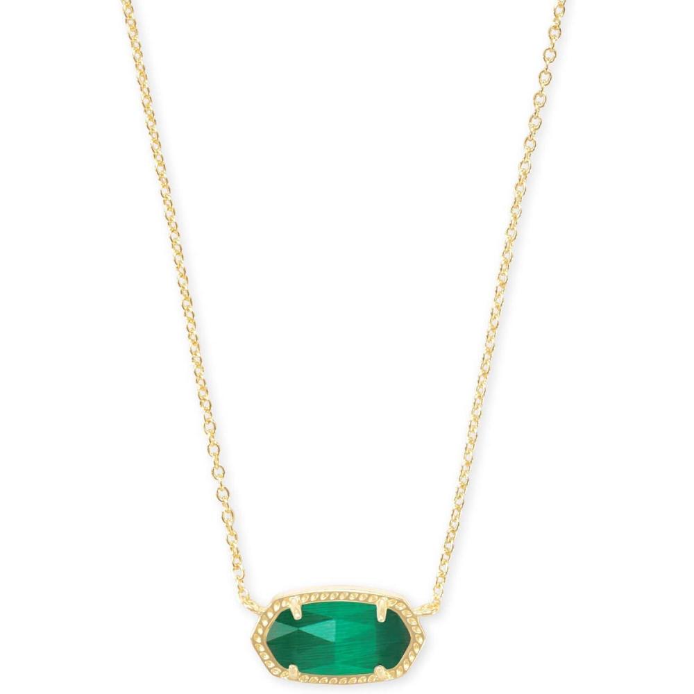 imageKendra Scott Elisa Pendant Necklace for Women Fashion Jewelry 14k GoldPlatedGOLD  EMERALD CATS EYE
