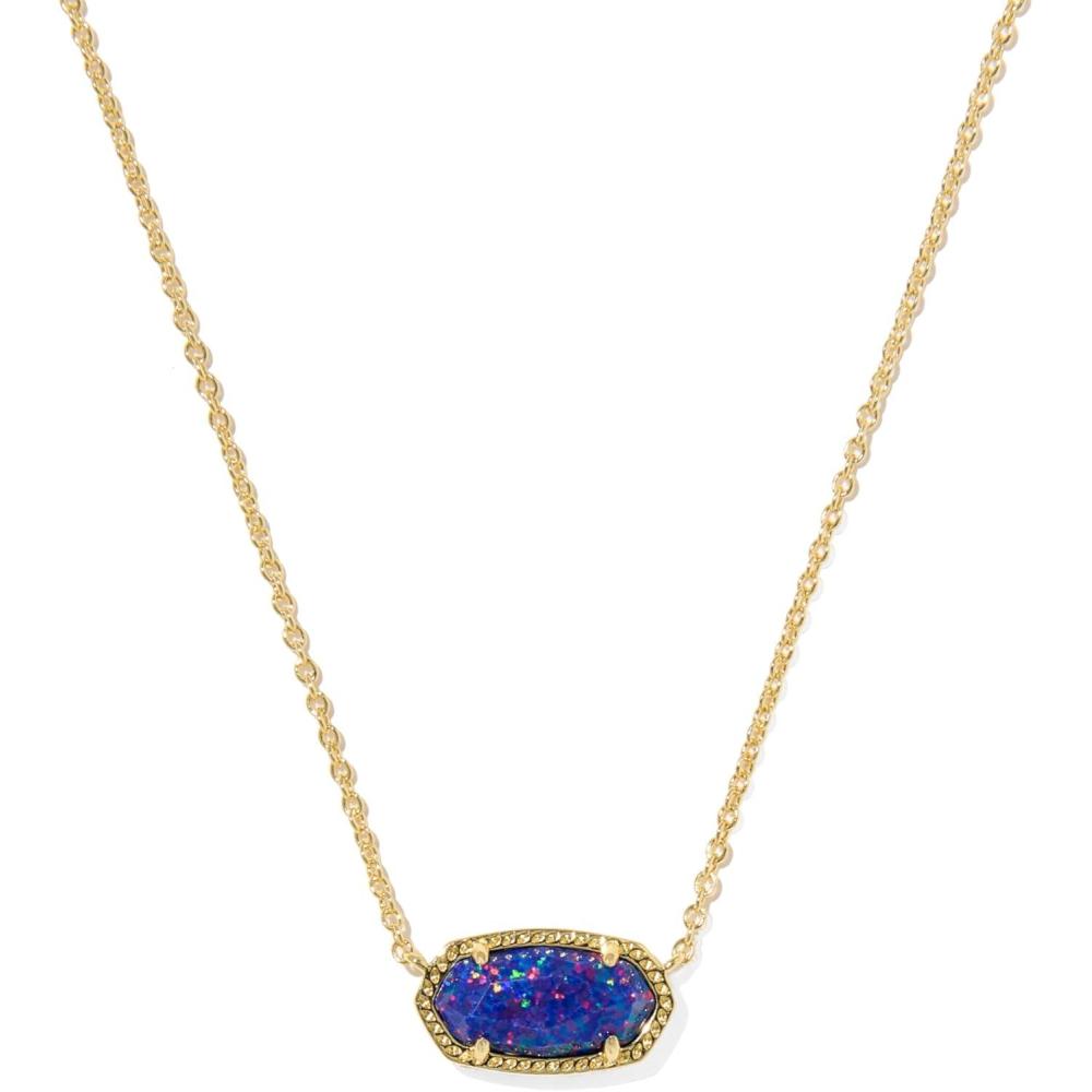 imageKendra Scott Elisa Pendant Necklace for Women Fashion Jewelry 14k GoldPlatedGOLD  INDIGO LAB GROWN OPAL