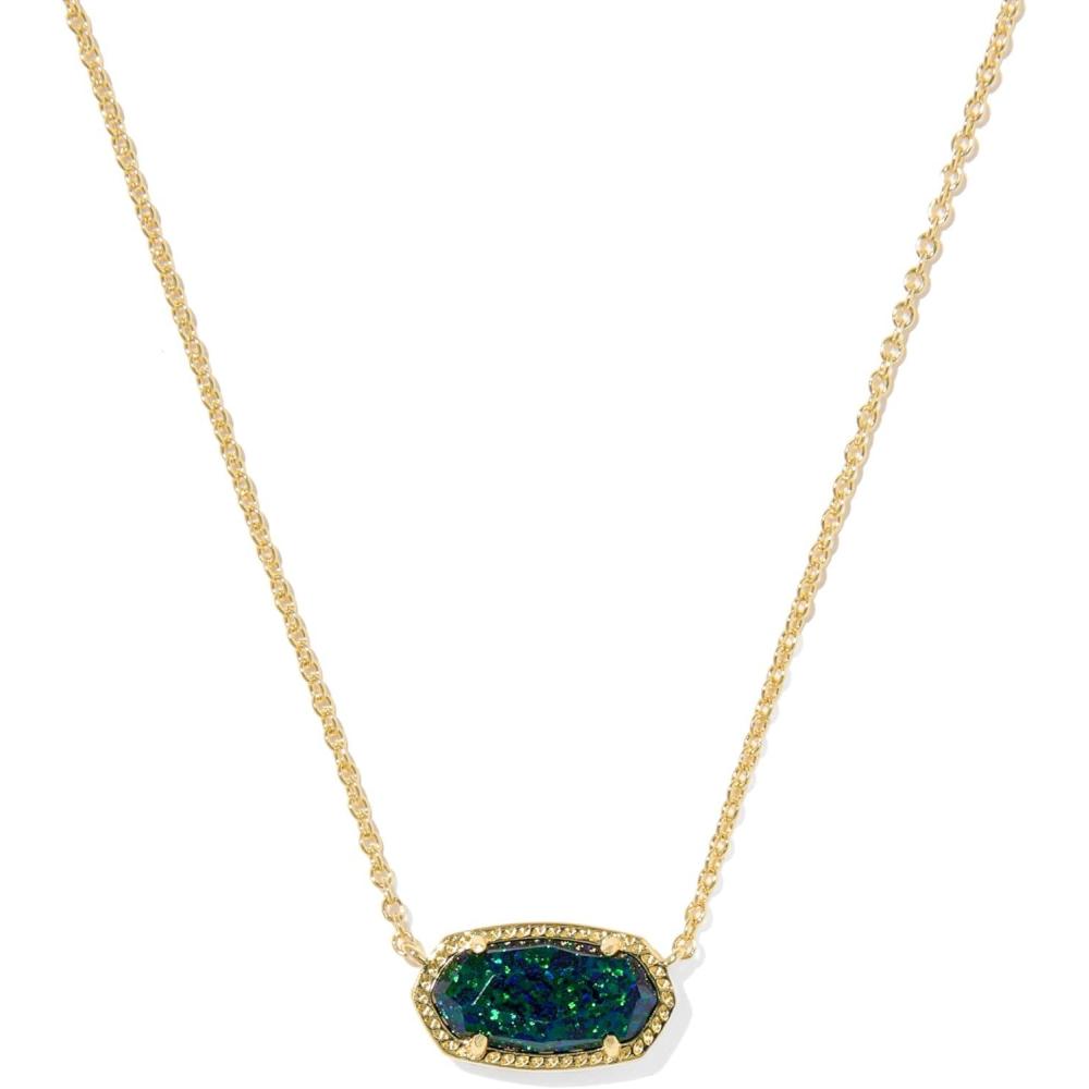 imageKendra Scott Elisa Pendant Necklace for Women Fashion Jewelry 14k GoldPlatedGOLD  NIGHT OPAL