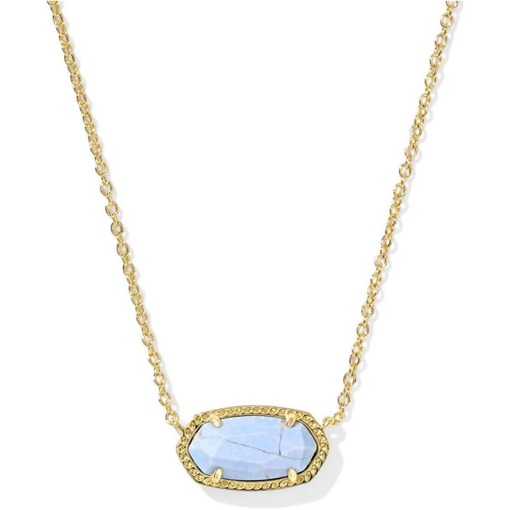 imageKendra Scott Elisa Pendant Necklace for Women Fashion Jewelry 14k GoldPlatedGOLD  VARIEGATED LIGHT BLUE MAGNESITE