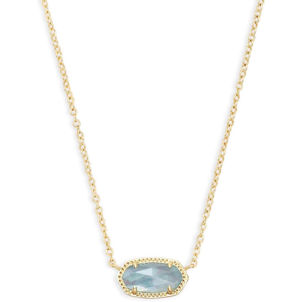 imageKendra Scott Elisa Pendant Necklace for Women Fashion Jewelry 14k GoldPlatedMarchGoldLight Blue Illusion