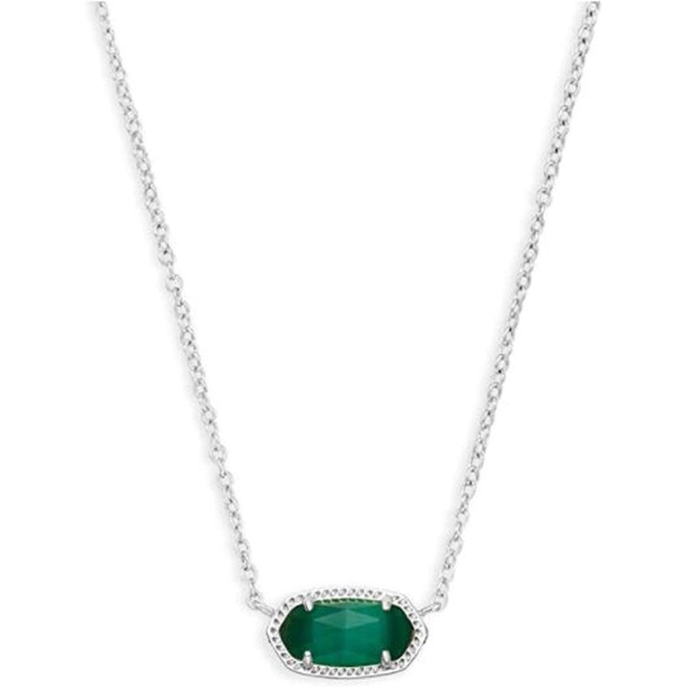 imageKendra Scott Elisa Pendant Necklace for Women Fashion Jewelry 14k GoldPlatedRHODIUM  EMERALD CATS EYE