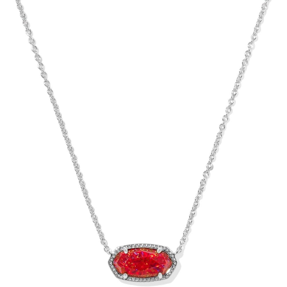 imageKendra Scott Elisa Pendant Necklace for Women Fashion Jewelry 14k GoldPlatedRHODIUM  RED LAB GROWN OPAL