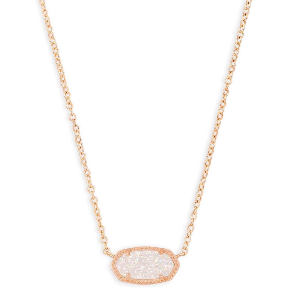 imageKendra Scott Elisa Pendant Necklace for Women Fashion Jewelry 14k GoldPlatedROSE GOLD  IRIDESCENT DRUSY