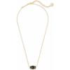 Kendra Scott Elisa Pendant Necklace for Women, Fashion Jewelry, 14k Gold-Plated(GOLD – BLACK)