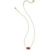 Kendra Scott Elisa Pendant Necklace for Women, Fashion Jewelry, 14k Gold-Plated(GOLD – BRIGHT RED DRUSY)