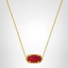 Kendra Scott Elisa Pendant Necklace for Women, Fashion Jewelry, 14k Gold-Plated(GOLD – BRIGHT RED DRUSY)