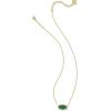 Kendra Scott Elisa Pendant Necklace for Women, Fashion Jewelry, 14k Gold-Plated(GOLD – EMERALD DRUSY)