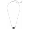 Kendra Scott Elisa Pendant Necklace for Women, Fashion Jewelry, 14k Gold-Plated(RHODIUM – BLACK)