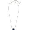 Kendra Scott Elisa Pendant Necklace for Women, Fashion Jewelry, 14k Gold-Plated(RHODIUM – BLUE DRUSY)