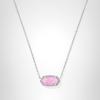 Kendra Scott Elisa Pendant Necklace for Women, Fashion Jewelry, 14k Gold-Plated(RHODIUM – CARNATION KYOCERA OPAL)