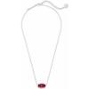 Kendra Scott Elisa Pendant Necklace for Women, Fashion Jewelry, 14k Gold-Plated(RHODIUM – CLEAR BERRY)