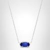 Kendra Scott Elisa Pendant Necklace for Women, Fashion Jewelry, 14k Gold-Plated(RHODIUM – COBALT CATS EYE)