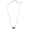 Kendra Scott Elisa Pendant Necklace for Women, Fashion Jewelry, 14k Gold-Plated(RHODIUM – EMERALD CATS EYE)