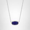 Kendra Scott Elisa Pendant Necklace for Women, Fashion Jewelry, 14k Gold-Plated(RHODIUM – INDIGO BLUE DRUSY)