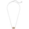 Kendra Scott Elisa Pendant Necklace for Women, Fashion Jewelry, 14k Gold-Plated(RHODIUM – ORANGE CITRINE)