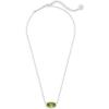 Kendra Scott Elisa Pendant Necklace for Women, Fashion Jewelry, 14k Gold-Plated(RHODIUM – PERIDOT ILLUSION)
