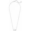 Kendra Scott Elisa Pendant Necklace for Women, Fashion Jewelry, 14k Gold-Plated(RHODIUM – WHITE OPAL)