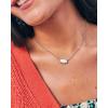 Kendra Scott Elisa Pendant Necklace for Women, Fashion Jewelry, 14k Gold-Plated(RHODIUM – WHITE OPAL)