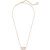 Kendra Scott Elisa Pendant Necklace for Women, Fashion Jewelry, 14k Gold-Plated(ROSE GOLD – IRIDESCENT DRUSY)