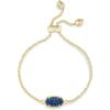 Kendra Scott Elaina Adjustable Chain Bracelet for Women, Fashion Jewelry, Gold-Plated(GOLD – BLUE DRUSY)